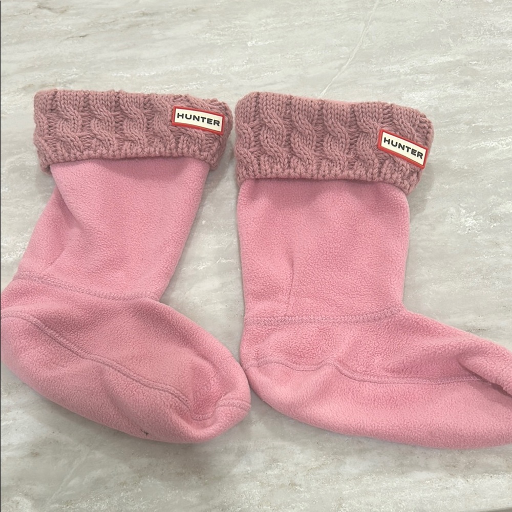 Hunter Pink Fleece Boot Socks